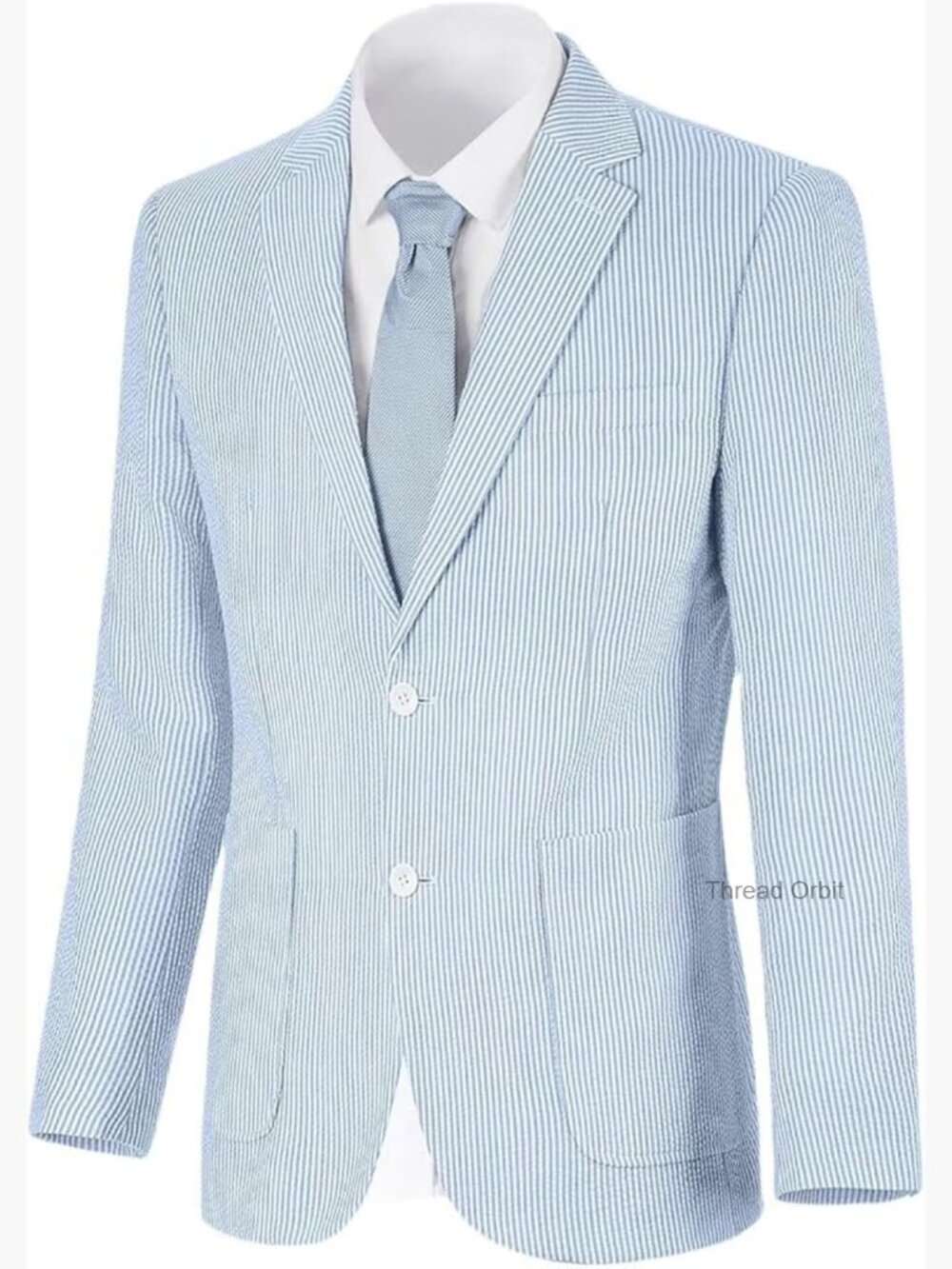 Men's Seersucker Blazer Slim Fit Lightweight Summer Suit Jacket